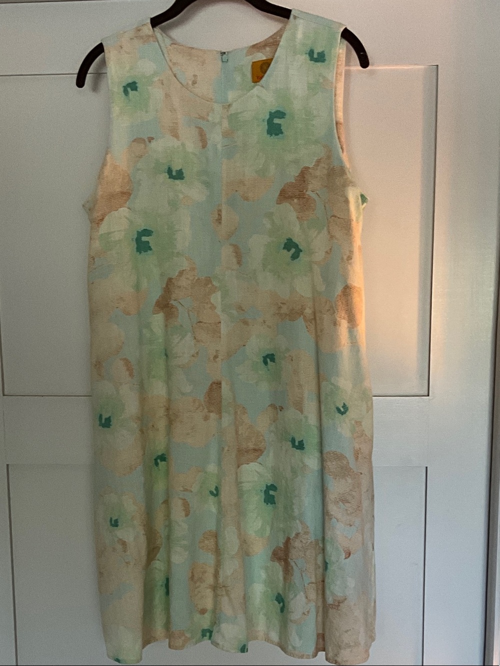 Sleeveless Mint & Cream Watercolor Floral Dress